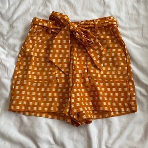 High Waist Square Print Shorts
